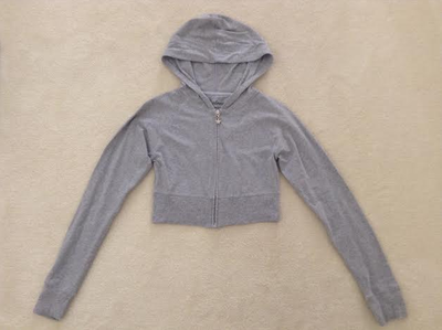 Cropped Gray Zip Jacket