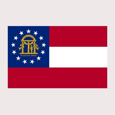 Georgia state pride flag - 5 inch full color vinyl decal 