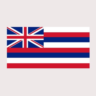 Hawaii State Pride Flag - 5 inch Full Color Vinyl Decal 