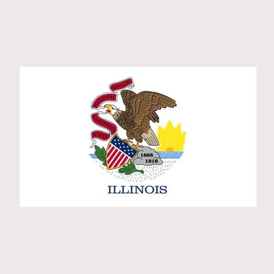 Illinois state pride flag - 5 inch full color vinyl decal 