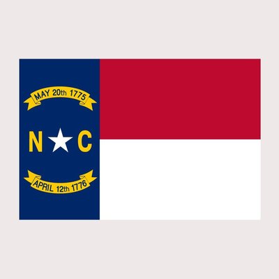 North Carolina State Pride Flag - 5 inch Full Color Vinyl Decal 