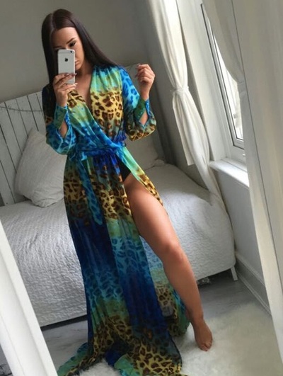 Blue Leopard Maxi Dress