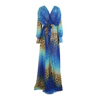 Blue Leopard Maxi Dress - Thumbnail 1