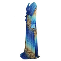 Blue Leopard Maxi Dress - Thumbnail 3