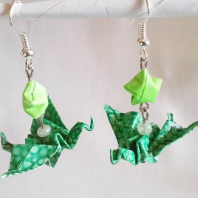 Origami dragon earrings: with stars