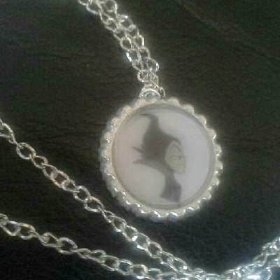 Maleficent evil queen bottle cap chain necklace