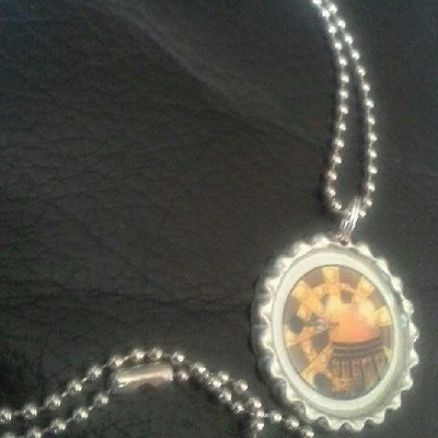 Dr. who dalek bottle cap ballchain necklace