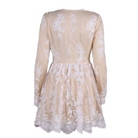 Plunge Beige Party Dress - Thumbnail 2