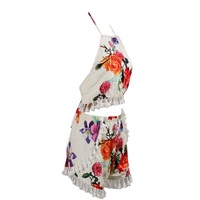 White Floral Two Piece Set - Thumbnail 3