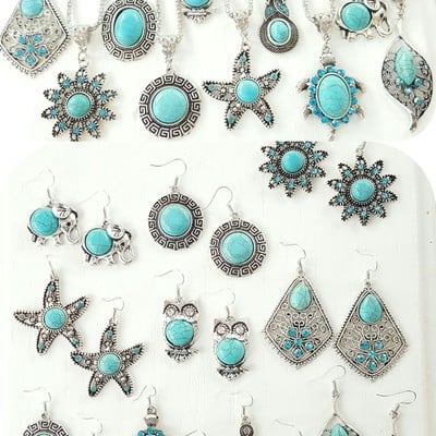 Turquoise stone- jewelry set 