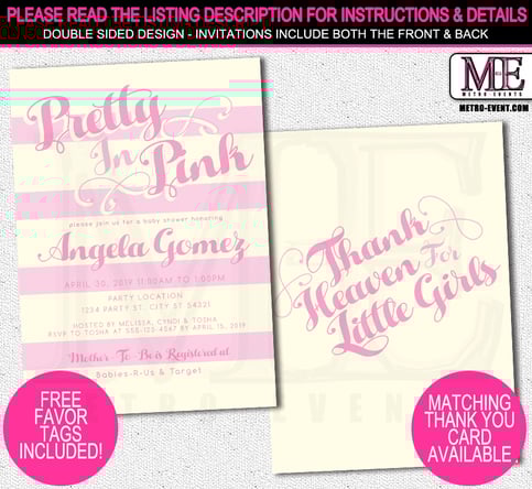 Girl Baby Shower Invitation