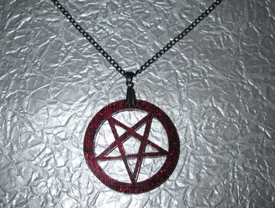 Red Acrylic Inverted Pentagram Necklace