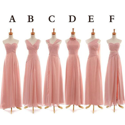 Long Bridesmaid Dresses, Chiffon Bridesmaid Dresses,Pink Custom Bridesmaid Dresses,Cheap Bridesmaid Dresses ,BD1708