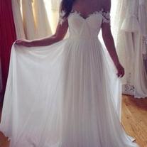 Simple Elegant Off shoulder Beach Wedding Dresses 2017 Floor Length With Appliques ,cheap wedding dress,cheap bridesmaid dress 2017
