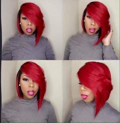 Fire Red Bob Hair