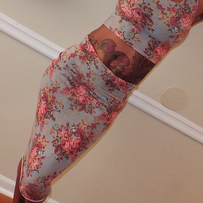 Floral pencil skirt