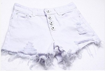 White High Waist Shorts
