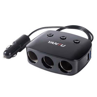 3 hole dual usb fast charging lighter car charger converter ipgc05