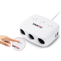 3 Hole Dual USB Fast Charging Lighter Car Charger Converter IPGC05 - Thumbnail 2