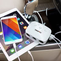 3 Hole Dual USB Fast Charging Lighter Car Charger Converter IPGC05 - Thumbnail 3