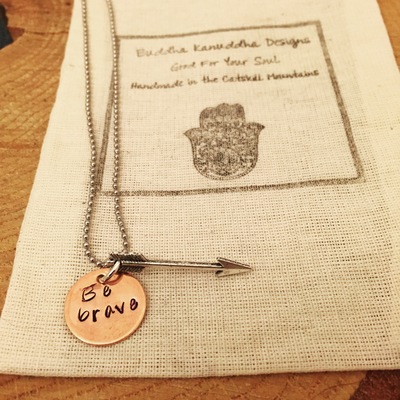 Be brave hand stamped necklace
