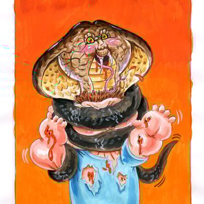 Noah constrictor / coby cobra v2.0 color rough- custom garbage pail kids - Thumbnail 2