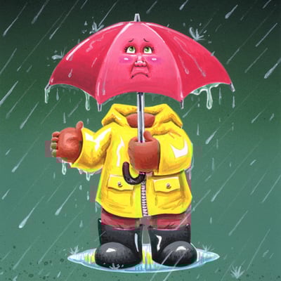 Dawn pour / stella umbrella v2.0 final art - custom garbage pail kids - Thumbnail 3