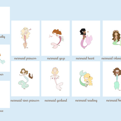 Mermaid prints bundle - 5x7 collection