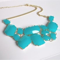 Sea Blue Chunky Choker Necklace
