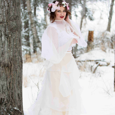 Snowfall organza bridal skirt 