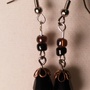 Goth Black Tear Droplet Filgree Earrings-1