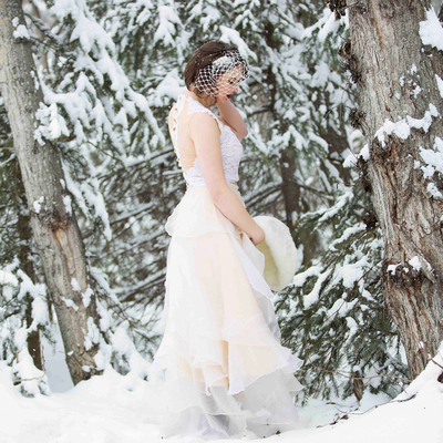 Snowfall organza bridal skirt 