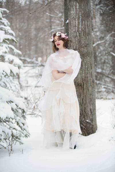 Waterfall Organza Bridal Cape