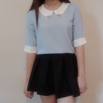 cuffed sleeves chiffon blouse