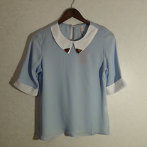 cuffed sleeves chiffon blouse - Thumbnail 1