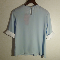 cuffed sleeves chiffon blouse - Thumbnail 2