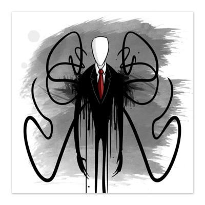 Slender Man  - 8x8 Art Print - by Denis Caron