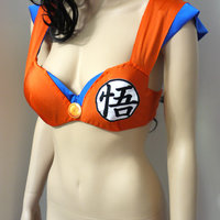 Female Goku Bra Cosplay Dance Costume Rave Bra Rave Wear Halloween Burlesque Show Girl - Thumbnail 3