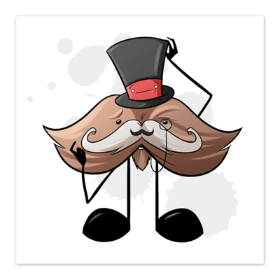 Mucho Mustachio - 8x8 Art Print - by Denis Caron