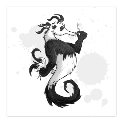 Smoking panda seahorse - 8x8 art print - by denis caron - Thumbnail 5