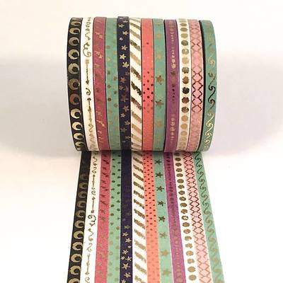 3mm foil washi- set of 12 rolls