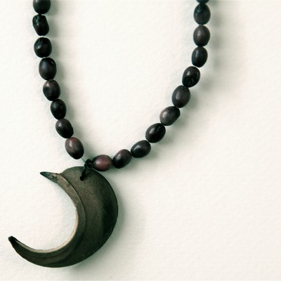 Church seed with half-moon seed necklace