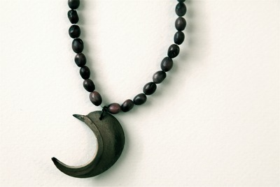 Church seed with half-moon seed necklace