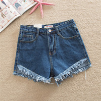 XS-3XL 4 Colors Loose High Waist Jean Shorts SP166233 - Thumbnail 1