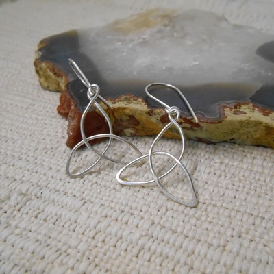 Sterling silver trinity earrings