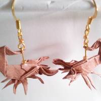 Origami Scorpion earrings: Brown - Thumbnail 1
