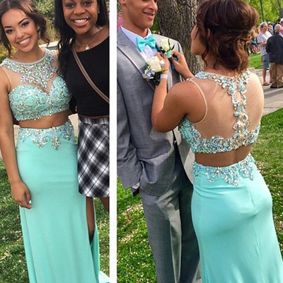 Mint prom dresses,mint sheath/column scoop floor-length chiffon prom dresses evening dresses 8812