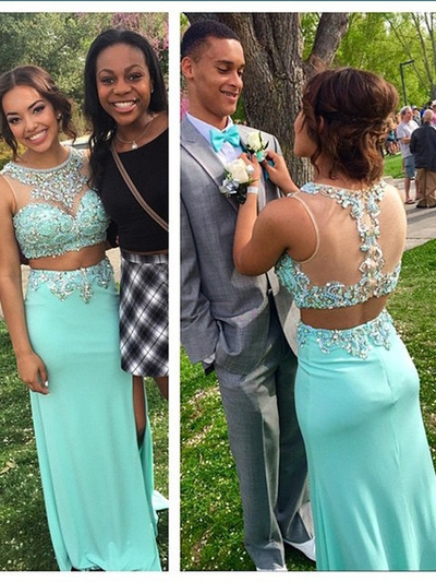 mint prom dresses,Mint Sheath/Column Scoop Floor-length Chiffon Prom Dresses Evening Dresses 8812