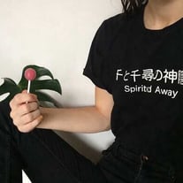 Free Shipping-SPIRITED AWAY TEE ( BLACK / WHITE )