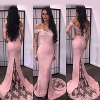 white prom dresses,White Trumpet/Mermaid Off-the-shoulder Floor-length Chiffon Prom Dresses Evening Dresses 8833 - Thumbnail 1